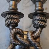 Set of 4 wall ropes tied in bronze silver 1940