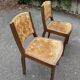 pair of beige velvet Art Deco / vintage chairs