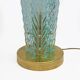 Mid-Century Modern Brass and Murano Glass Leaf Palm Table Lamps