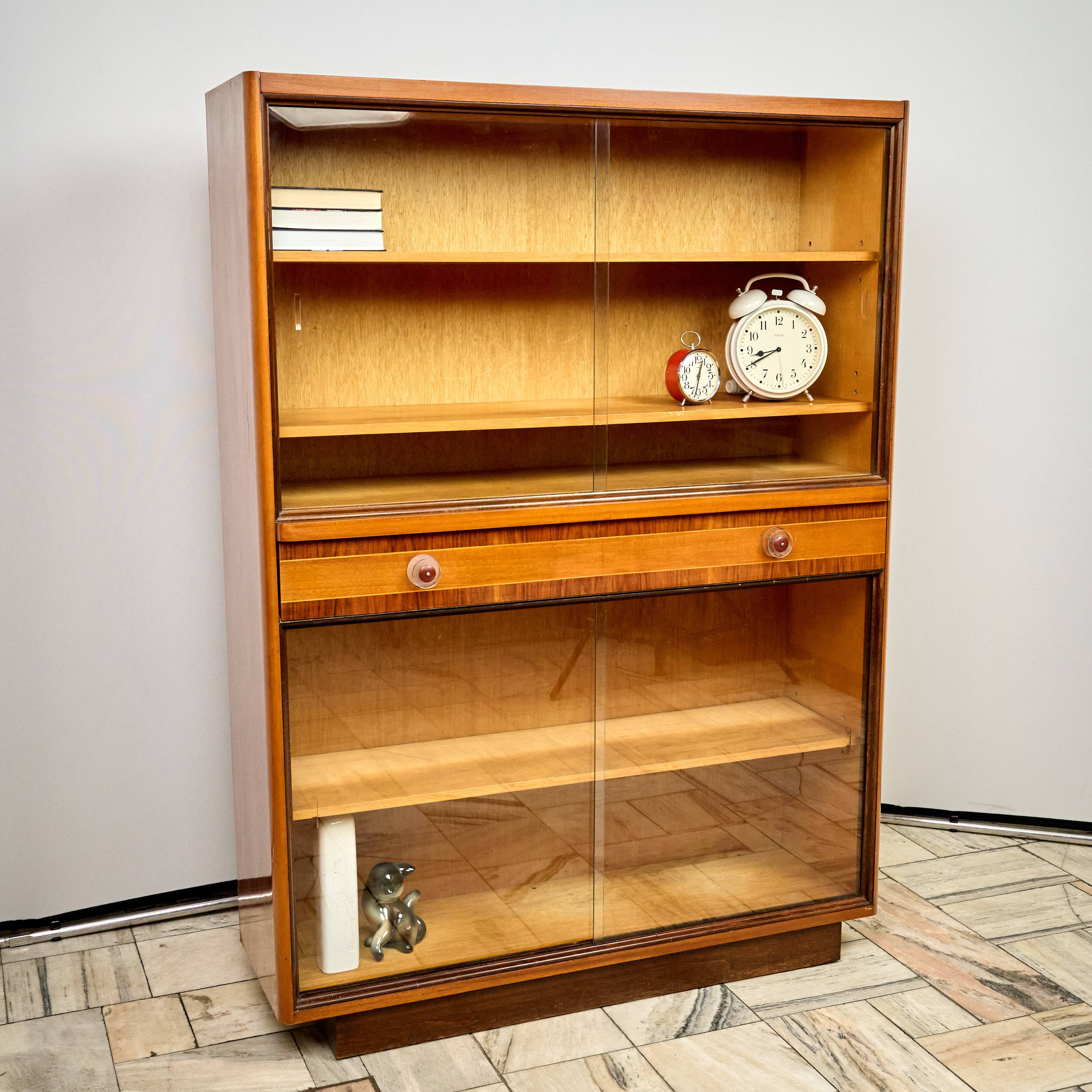 Art Deco Bookshelf, 1960s, Czechoslovakia