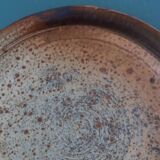 Stoneware cheese bell and platter from Puisaye, signed Jean-Pierre Prud’hom