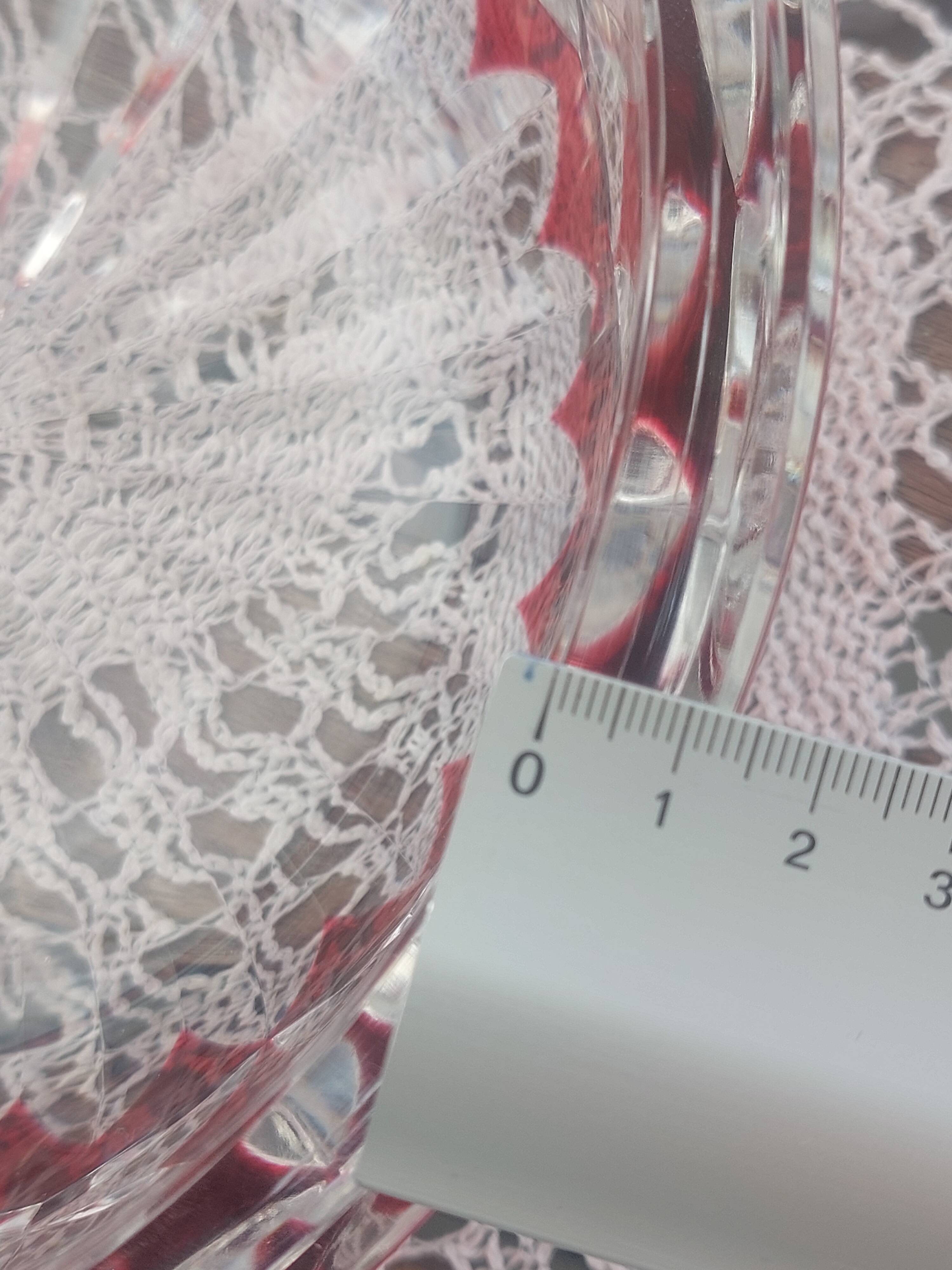 Val Saint Lambert Cup – Double red crystal – Signed