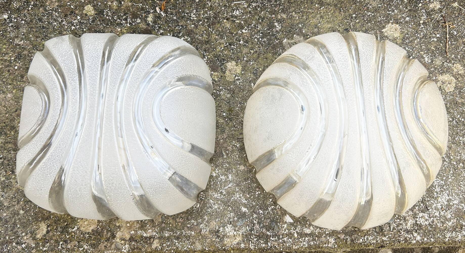 Pair of wall ceiling lights, murano glass, vintage Staff 70s