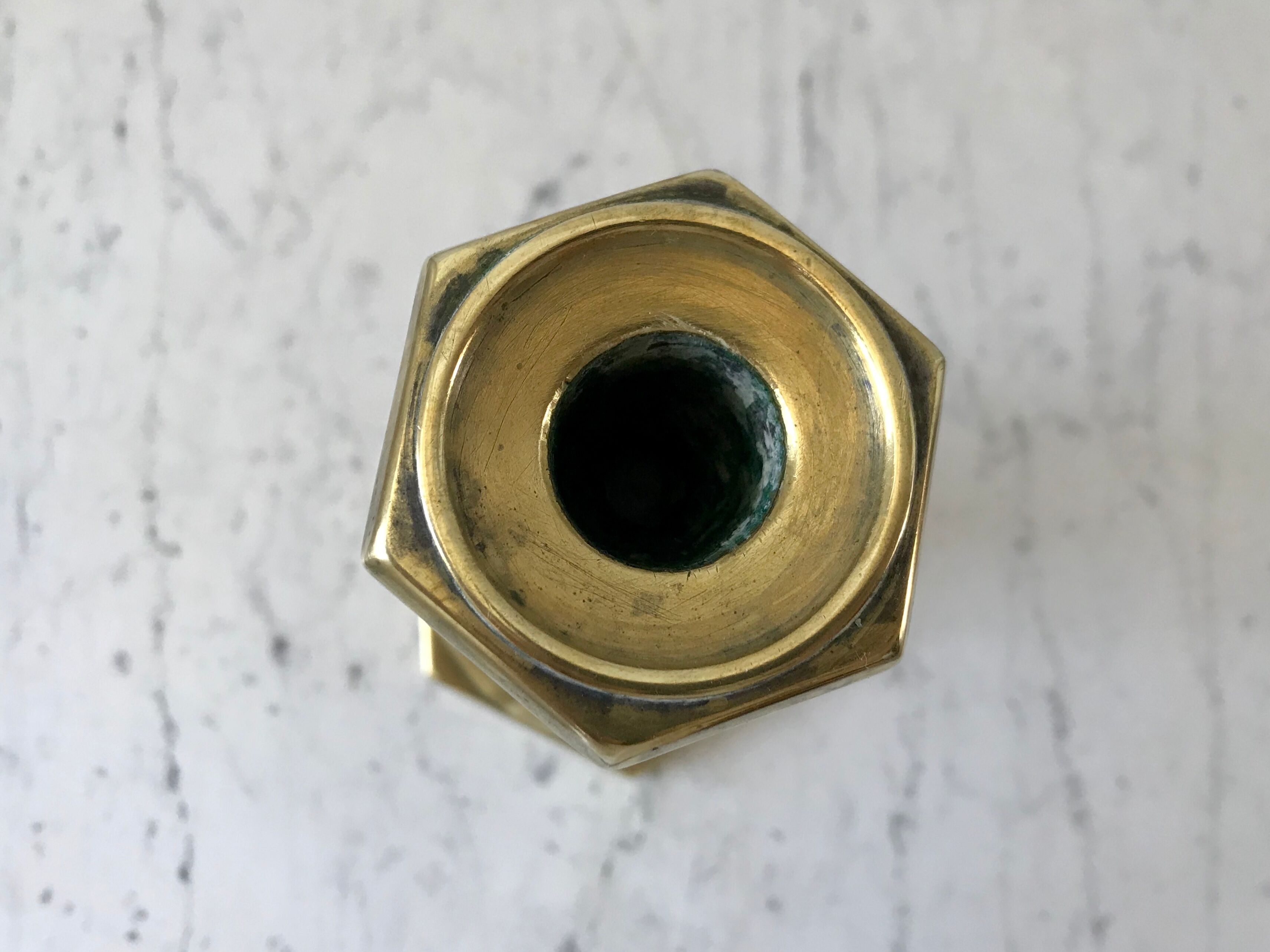 Candle holder / candlestick in golden brass 20s