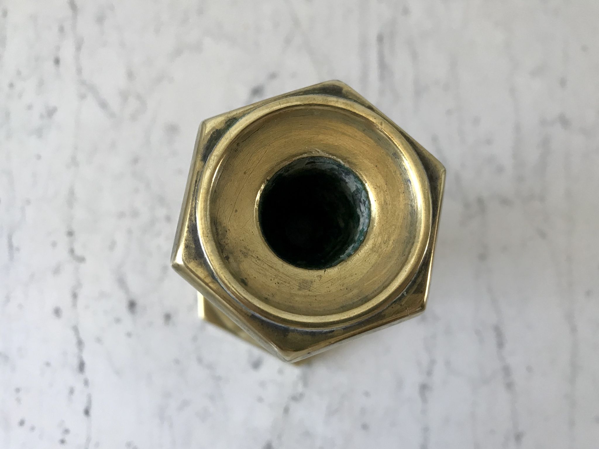 Candle holder / candlestick in golden brass 20s