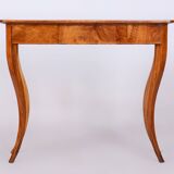 Restored Small Biedermeier Side Table, Walnut, Spruce, Maple, Austria, 1820s