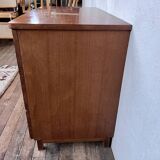 Chest of drawers teak compass feet formica tray