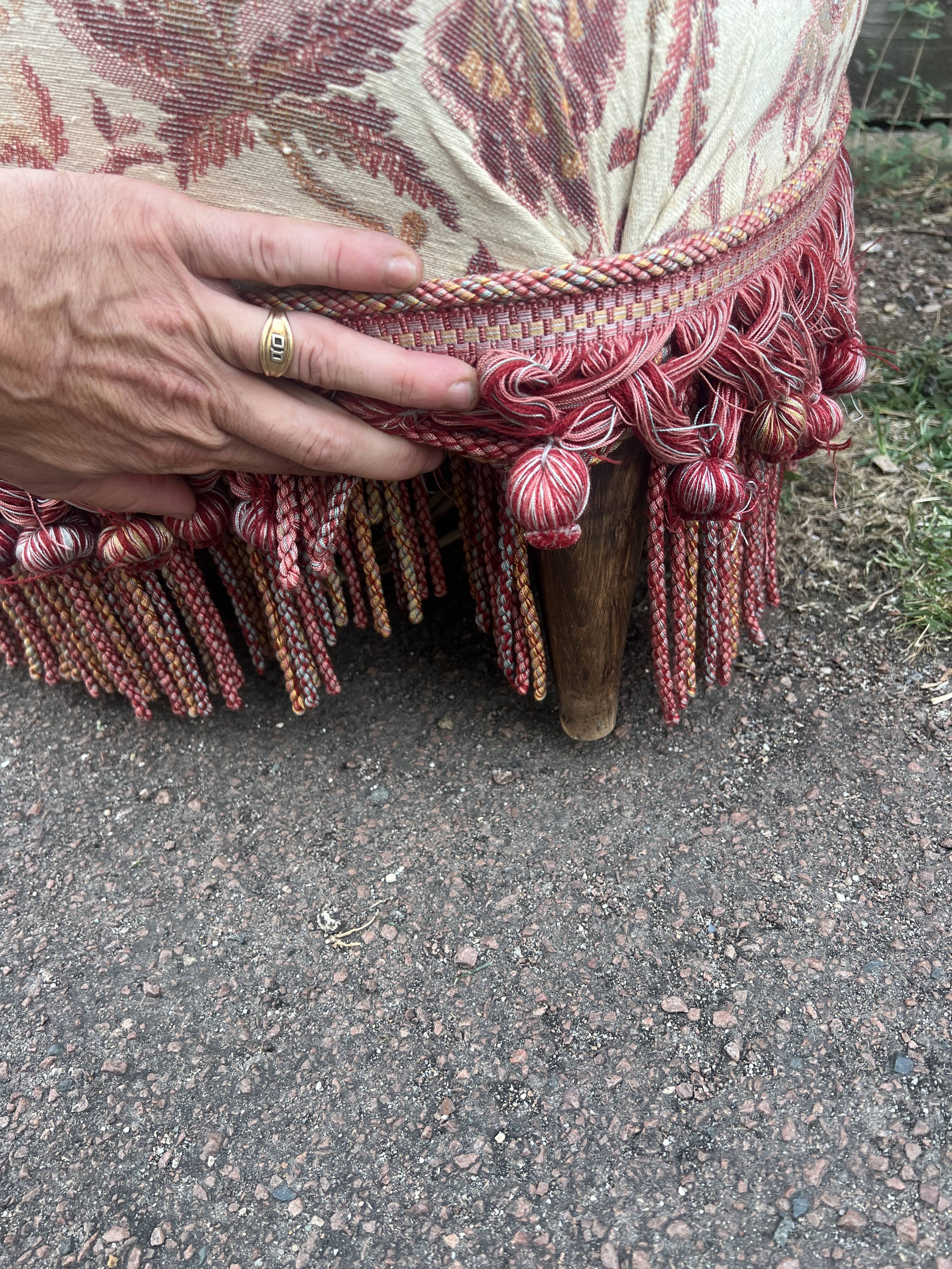 Armchair and pouf in Napoleon III style, Jean Roche