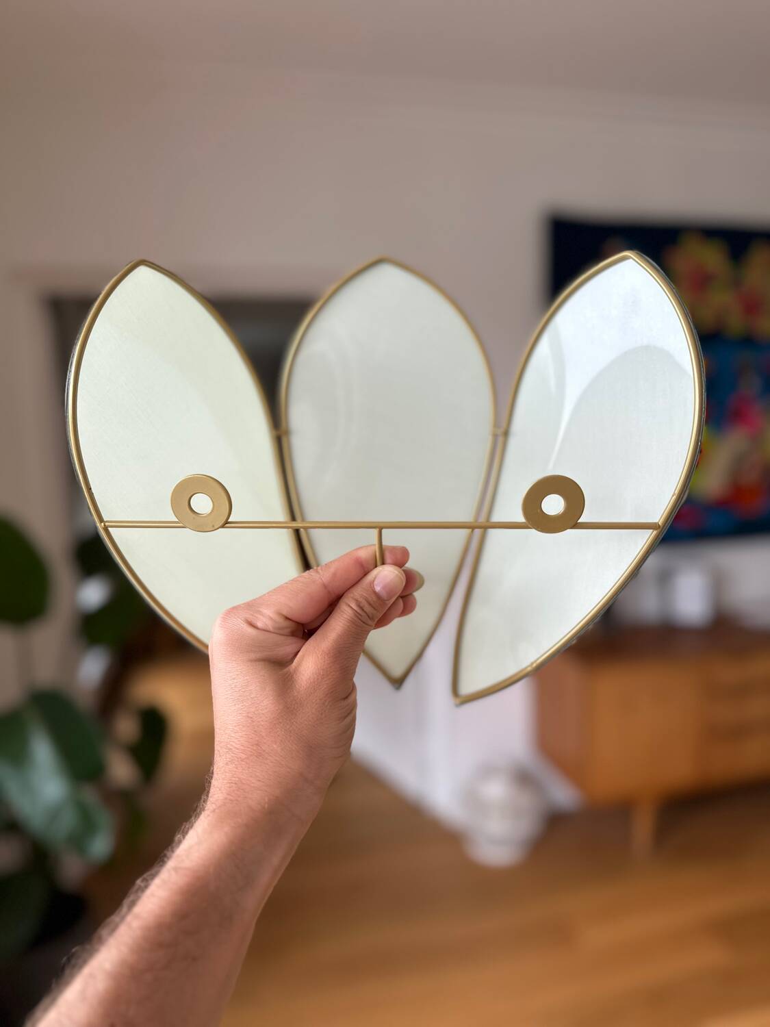 New Fresh Mint and Gold Flower Wall Light