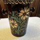 Antique white wine cooler in glazed ceramic – flora decoration