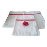 3 old mixed-breed tea towels