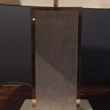 Travertine and Camille Breesch 1970 brass table lamp