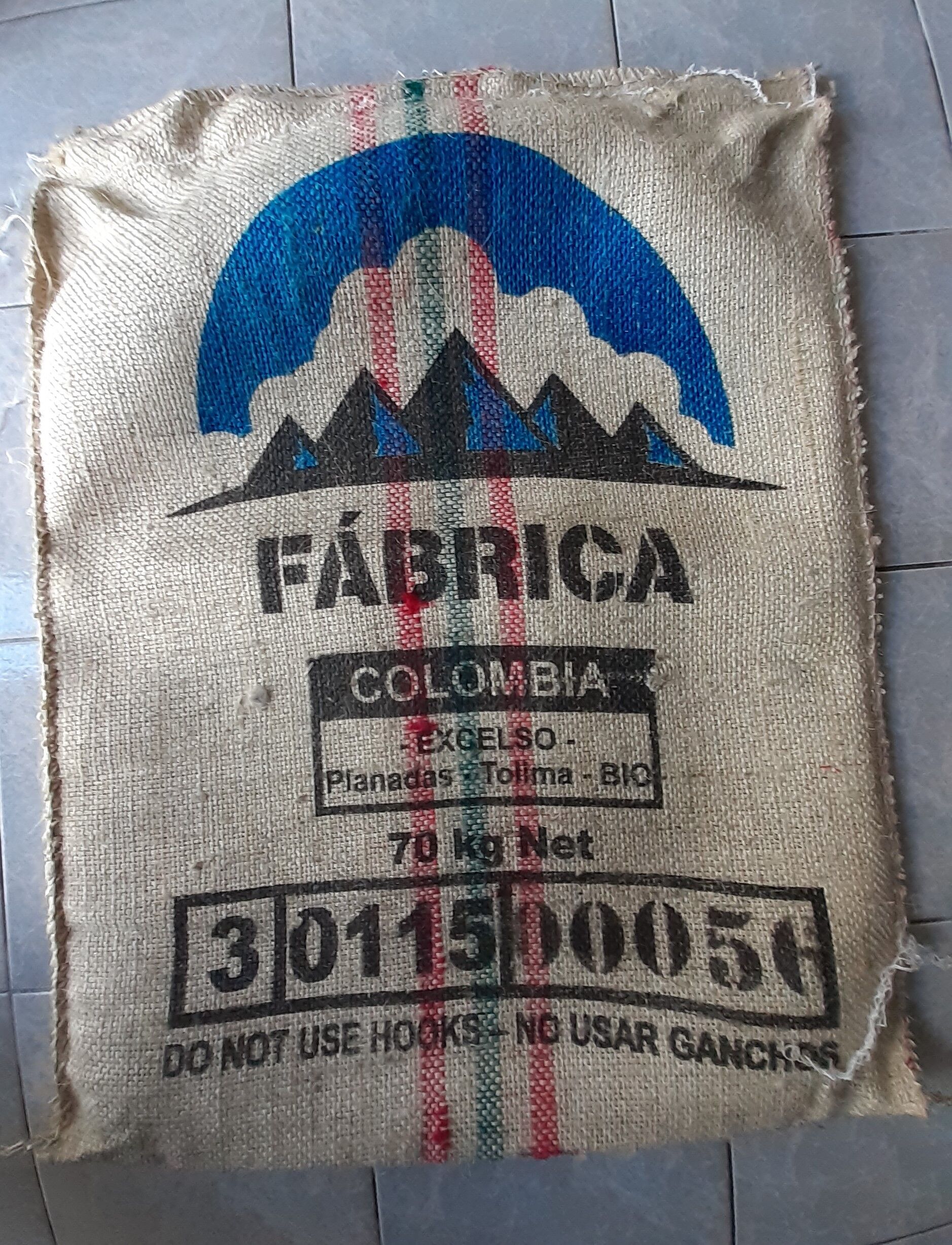 Coffee burlap bag colombia fabrica
