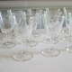 Service of 33 glasses on foot & carafe