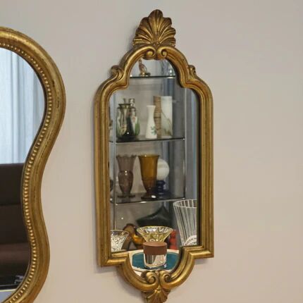 Small golden mirror in baroque style - H 43 cm