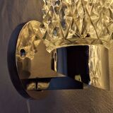 Pair of vintage space age chrome and molded glass wall lights, bedside night light