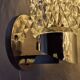 Pair of vintage space age chrome and molded glass wall lights, bedside night light