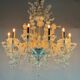Venetian Chandelier in Colorless Murano Glass, 12 Light Arms, Circa 1900