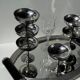 Vintage black two-handled mirror tray 26x38