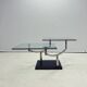 Vintage Danish Design Glass Coffee Table with Two Levels
