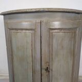 Rustic patinated corner cupboard