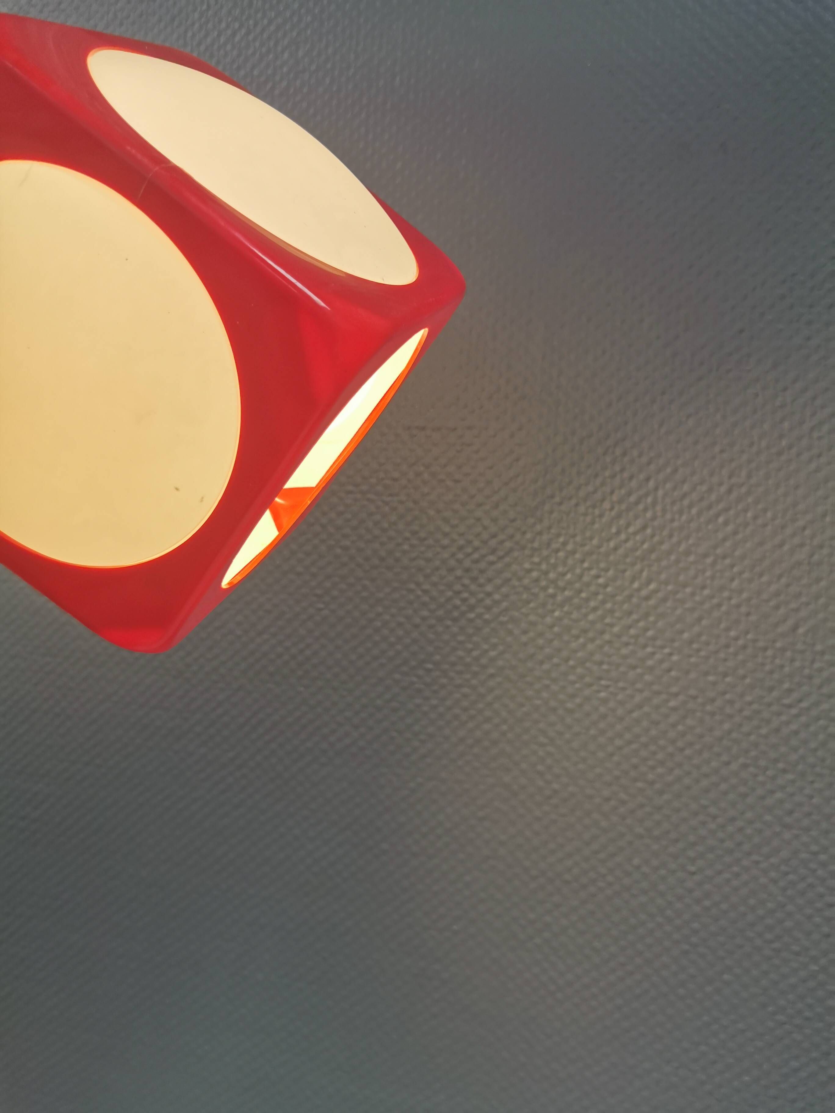 Vintage Poker Dice pendant lamp by Hoyrup Lighting, 1976, Denmark.