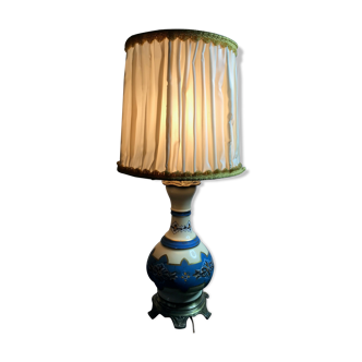 Table lamp in earthenware and gilded bronze