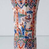 Chinese-style table lamp, French earthenware ceramic in Delft style, 1900s.