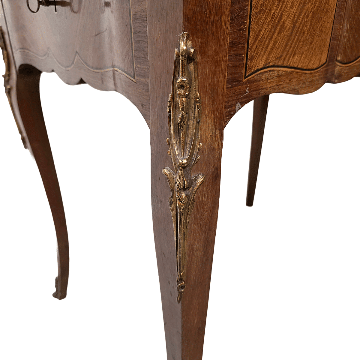 French Louis XV Style Gaming Table With Marquetry, 1960s