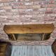 Rare 3-Zone Art Deco Walnut Wall Display Cabinet with Slatted Glass Doors