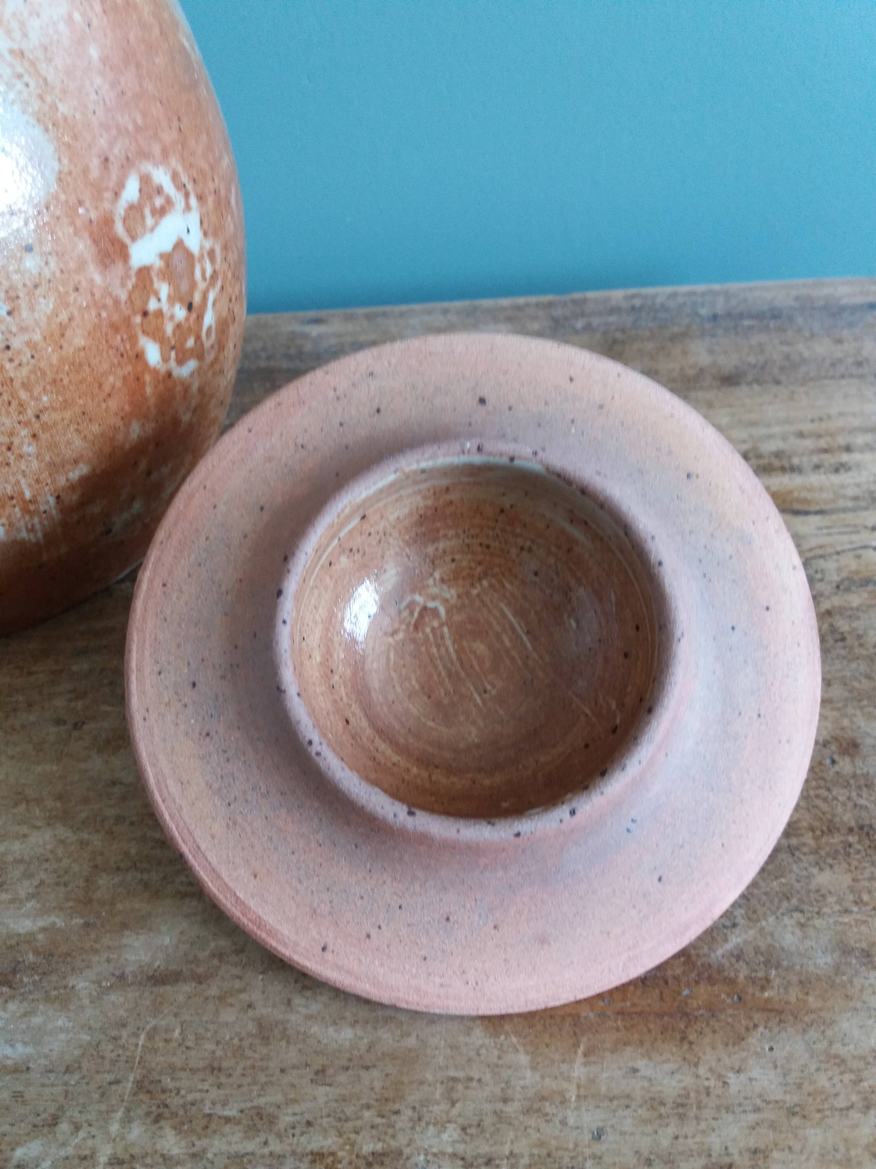 Puisaye stoneware filter teapot, Mallet pottery