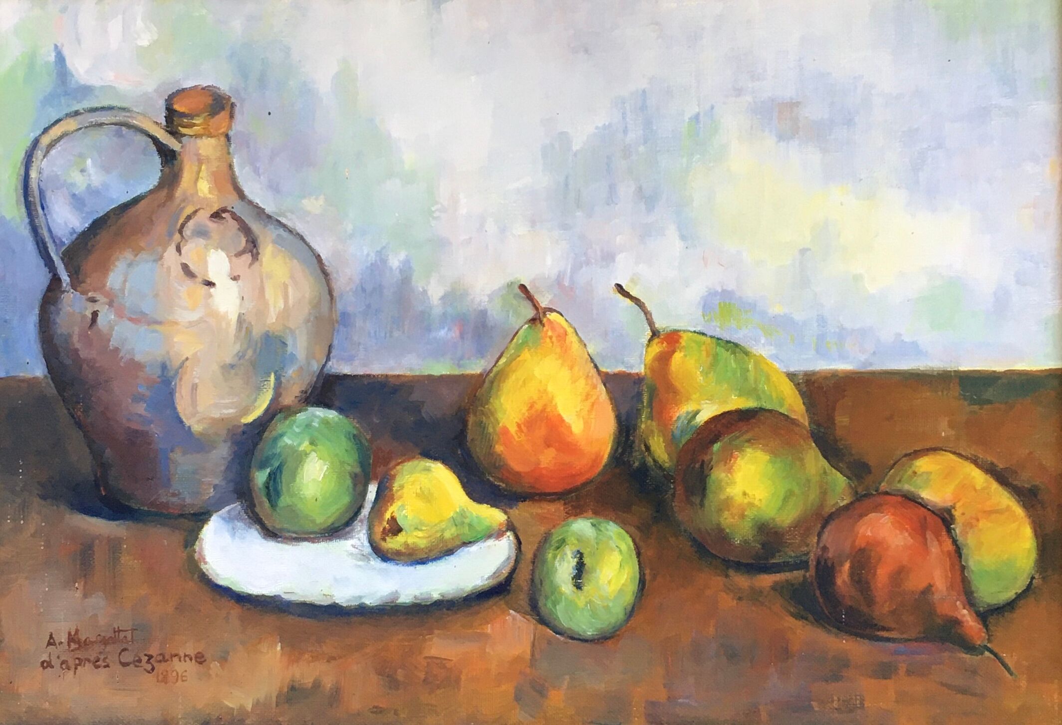Fruit and jug painting