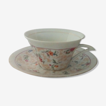 Dejeuner cup a the porcelain decor floral signee ll