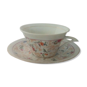 Dejeuner cup a the porcelain decor floral signee ll