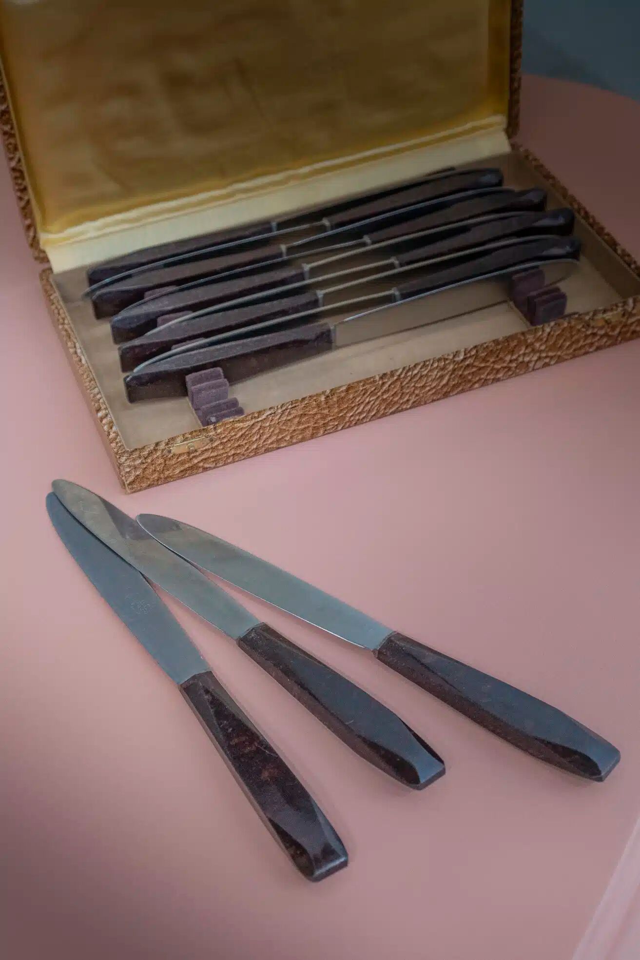 Set of 12 knives in "Clarisse" case