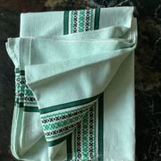 Cotton &  linen tablecloth vintage light green color