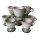 Set of 8 coffee cups, stoneware mazagrans handcrafted signed 70s