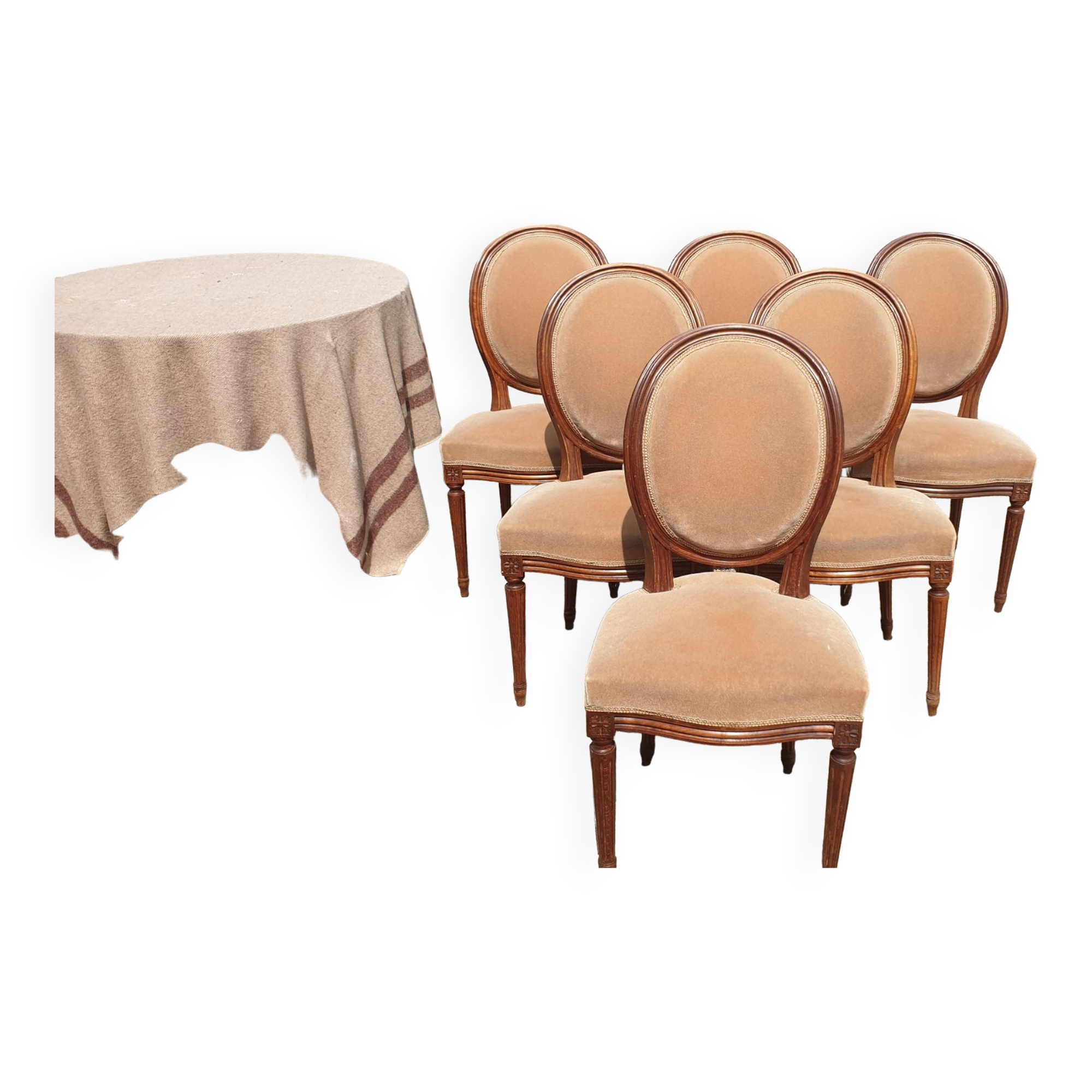 6 Louis XVI medallion chairs