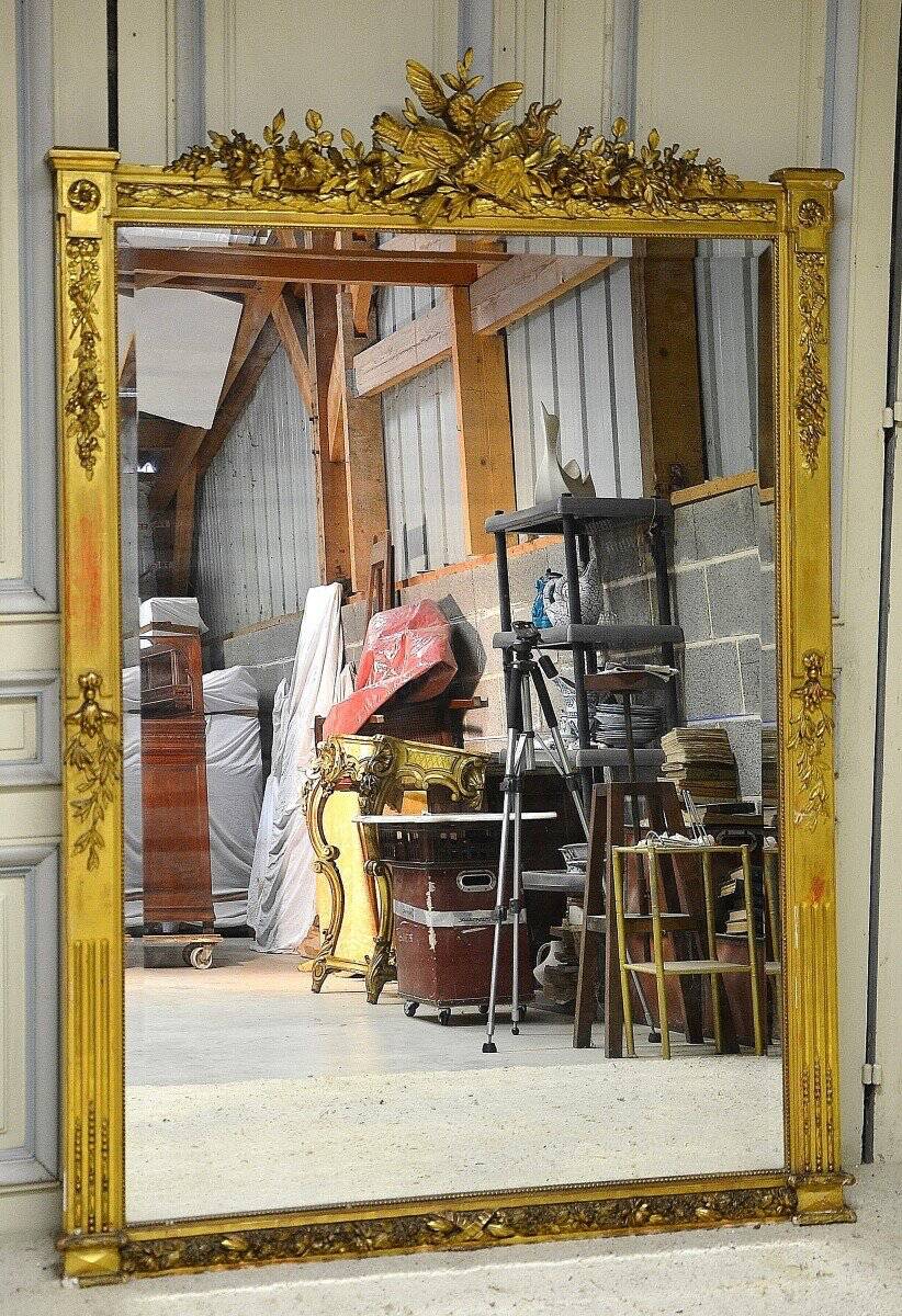Large 19th Century Gilded Stucco Mirror