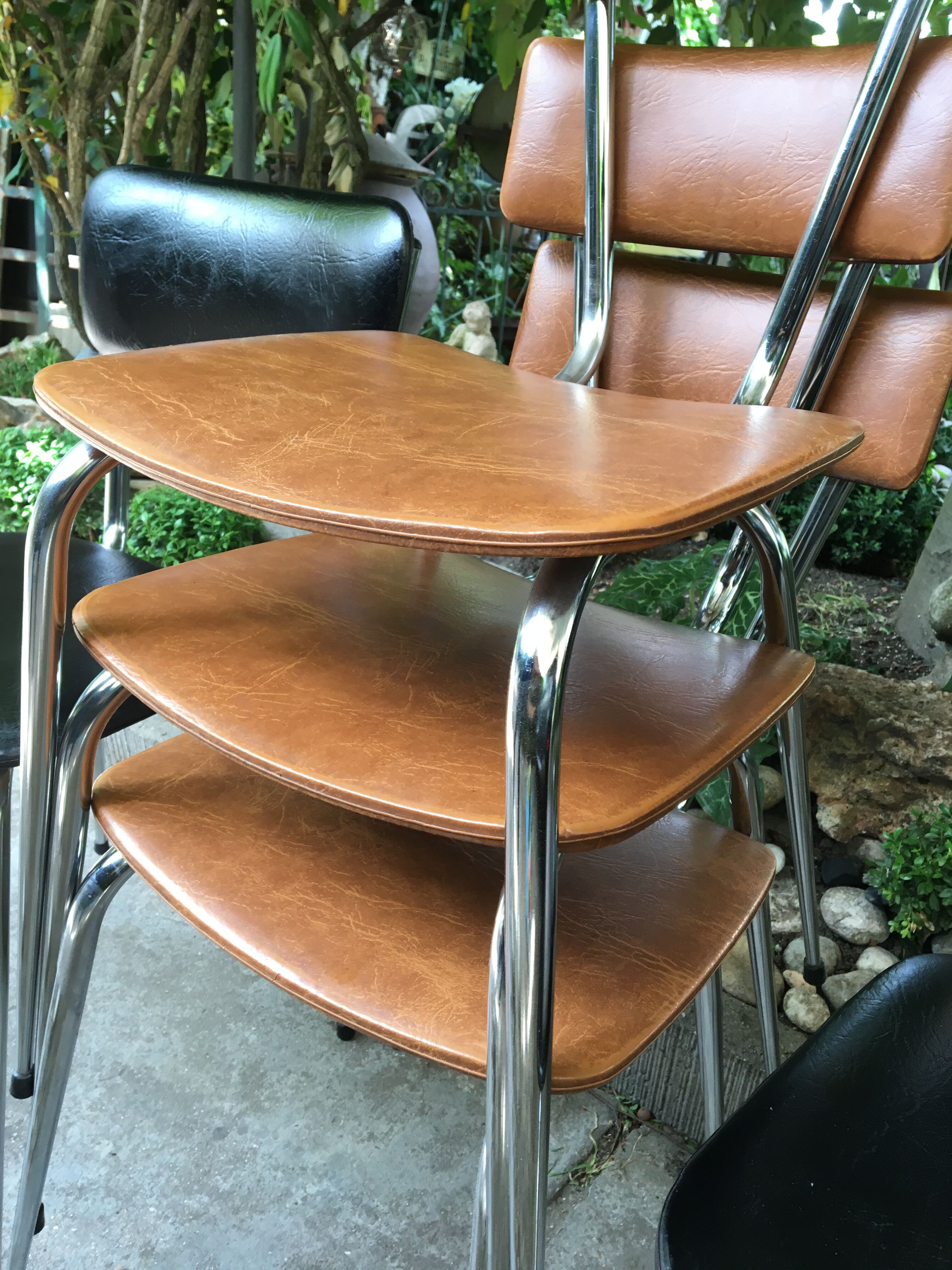 Chairs skaï  and  chrome