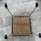 Coffee table with vinyl magazine holder 1960s