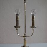 Bouillotte type lamp base in silver metal
