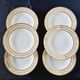 Set of 6 fine Limoges porcelain dinner plates, decorated with gold
