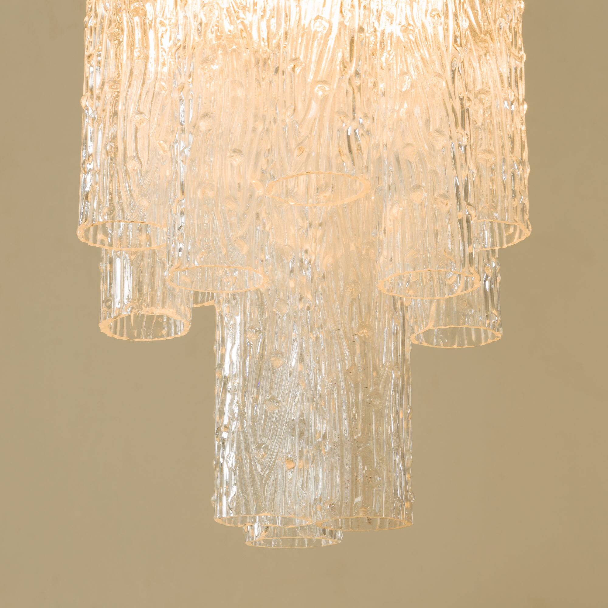 Chandelier en verre Tronchi de Venini, années 1970