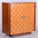 Restored ArtDeco Walnut Maple Wardrobe, J. Halabala, UP Zavody, Czechia, 1930s