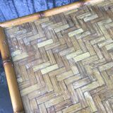 Coffee table, vintage bamboo shelf