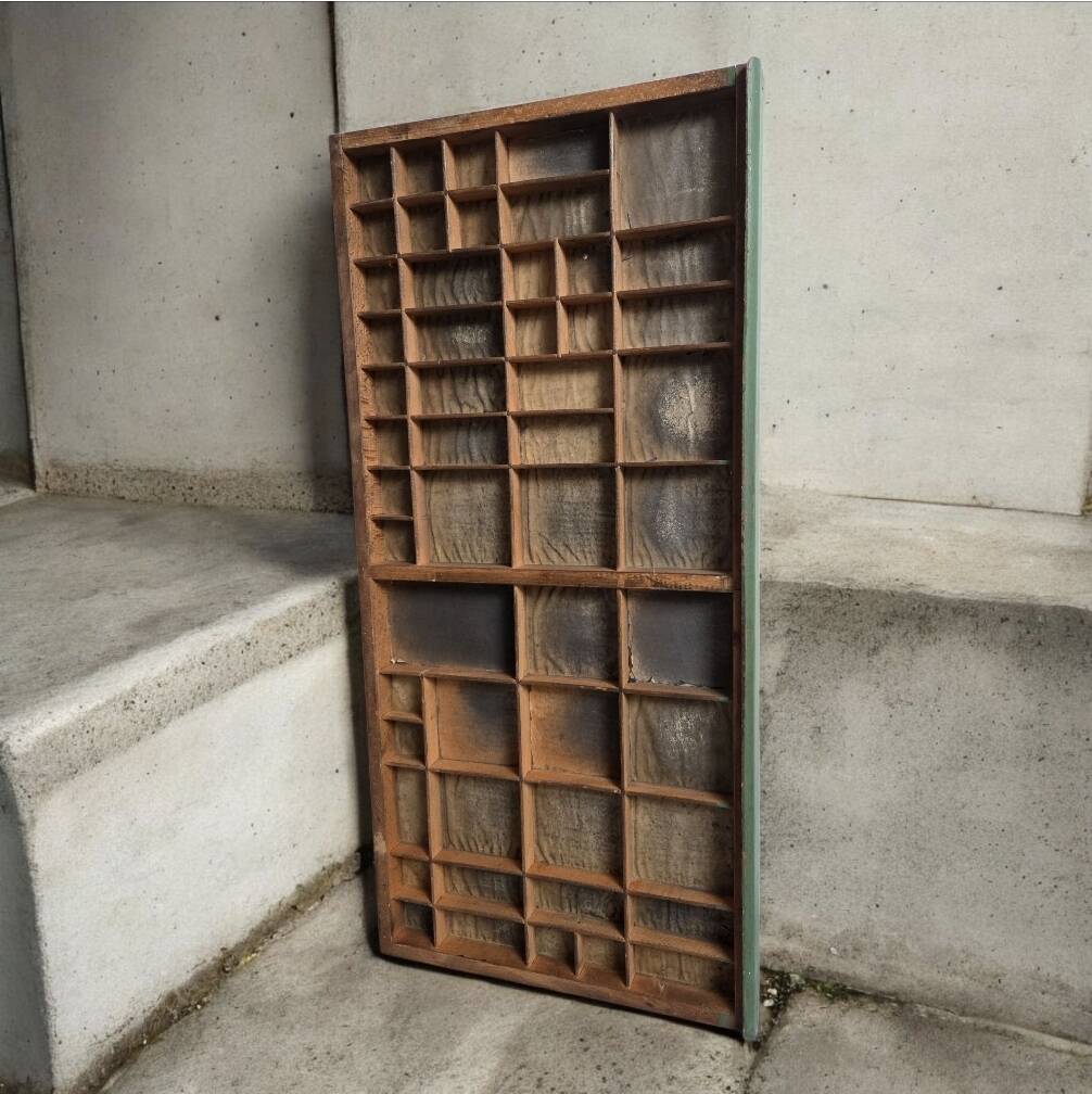 Vintage printing press locker