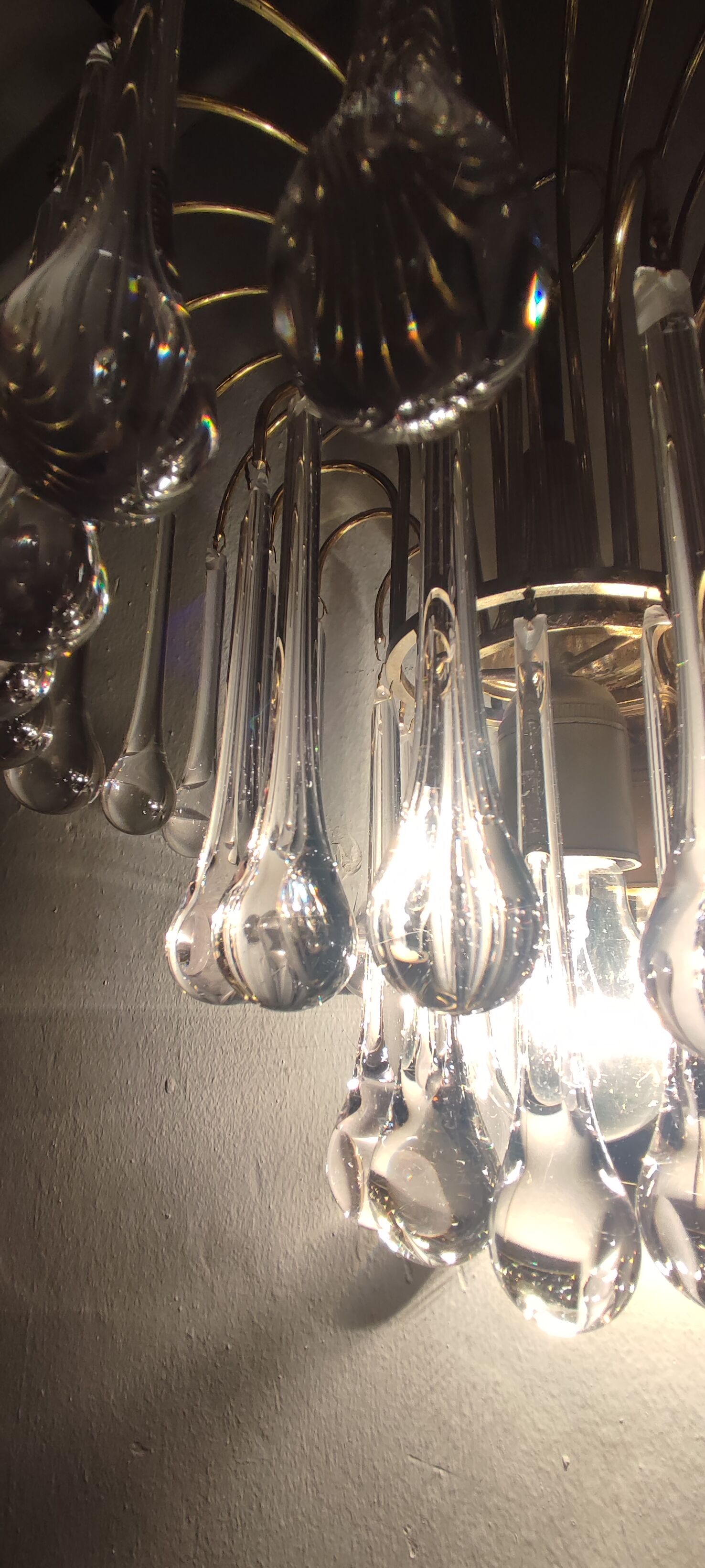 Wall lamp "Venini" of crystals. Italy 1970s