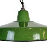 Industrial Green Enamel Factory Pendant Lamp, 1960s