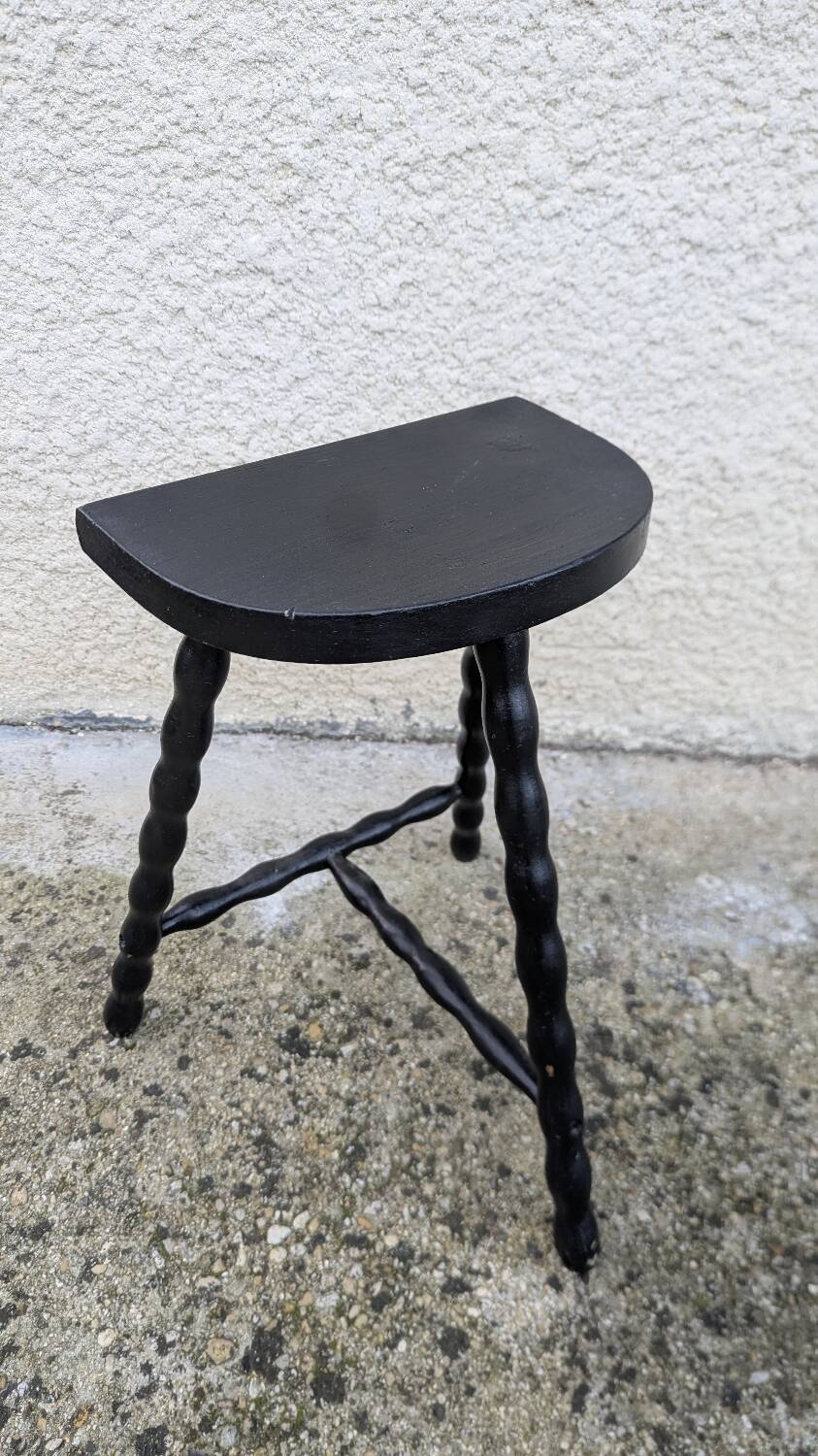 Modernist Half Moon Ball Stool 60/70 Vintage Plant Stand